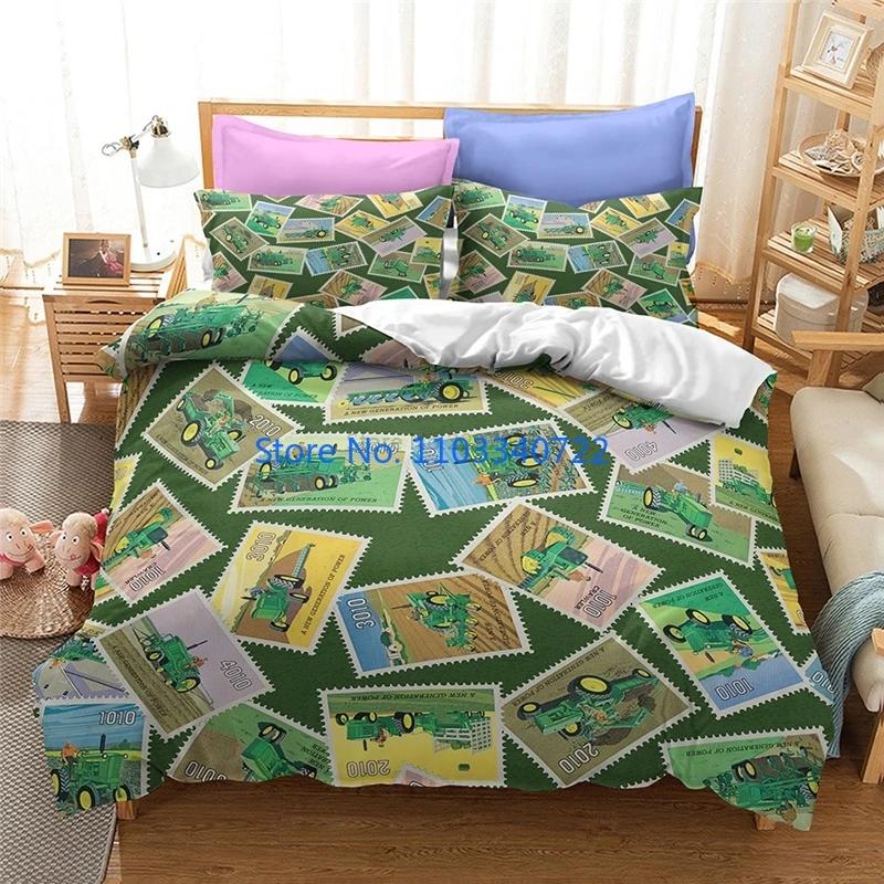 Farm Tractor 3d Bedding Set  Duvet Cover Set 3D Print Comforter Cover Bedclothes for Boy Girl Bedding Sets Bedroom Decor