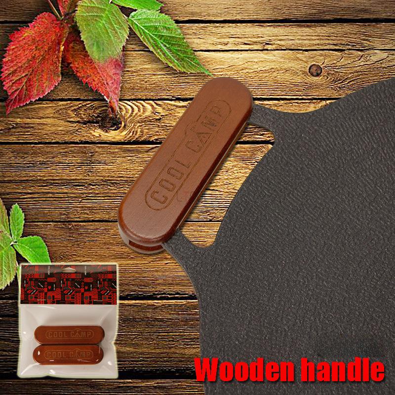 

Поднос для барбекю, деревянная ручка, анти-обжигающая сковорода, портативный поднос для пикника на открытом воздухе, деревянная ручка, походная железная пластина для приготовления пищи