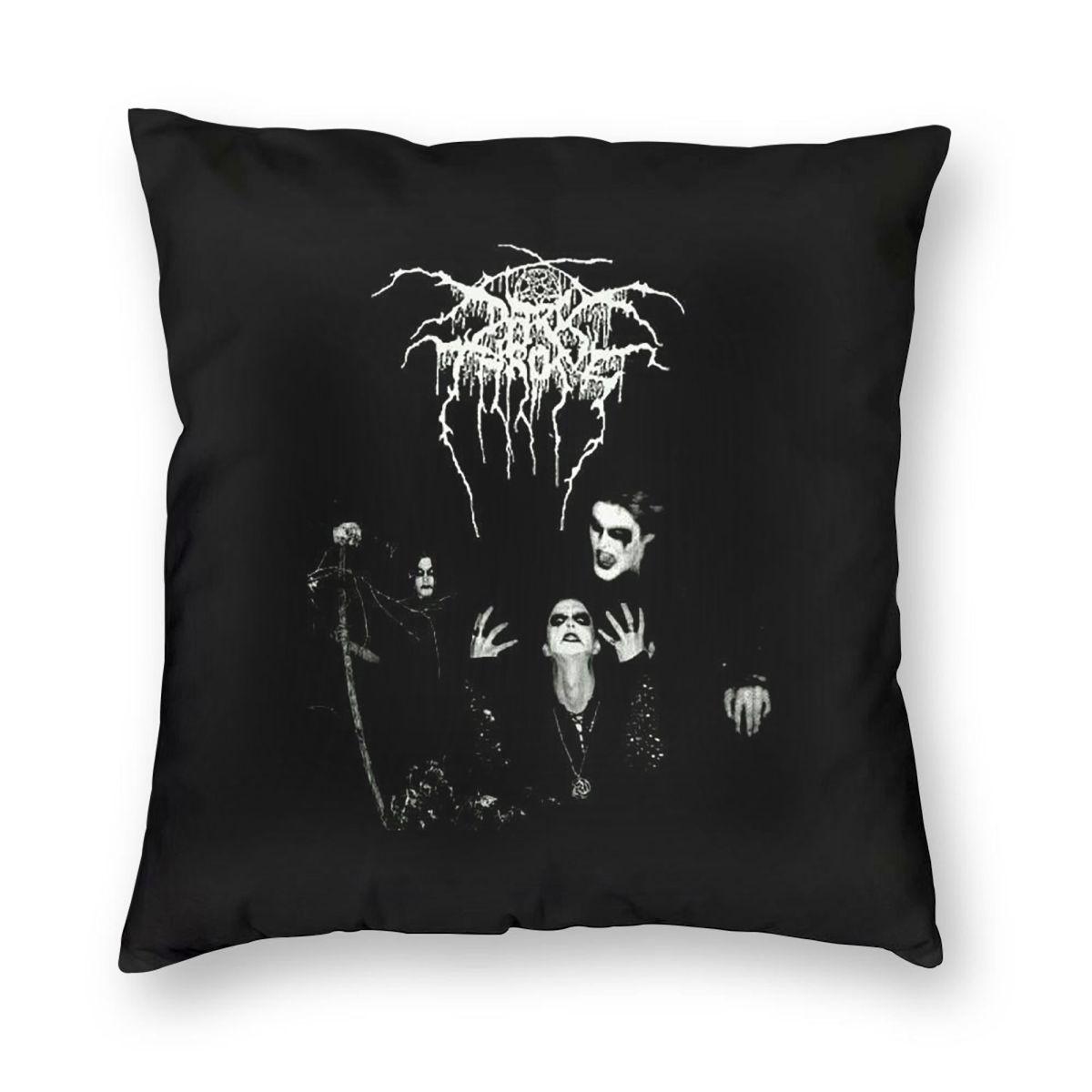 Логотип Darkthrone Норвежская Блэк-метал группа Квадратная наволочка Чехол для подушки Декоративная подушка для дома Спальни Автомобиля 12x12Inch