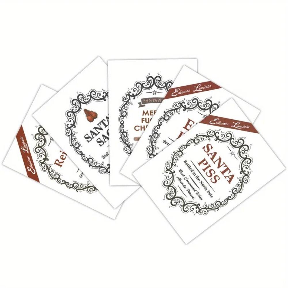 

5pcs/set Novelty Novelty Joke Bottle Labels Personalized Funny Joke Christmas Stickers Christmas 5pcs
