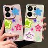 Blended Colorful Stars Pattern Case Xiaomi 14T 13T 11T Pro Leather Texture Silicone Cover Funda For Redmi Note 14 13 Pro 4G 5G 12 11