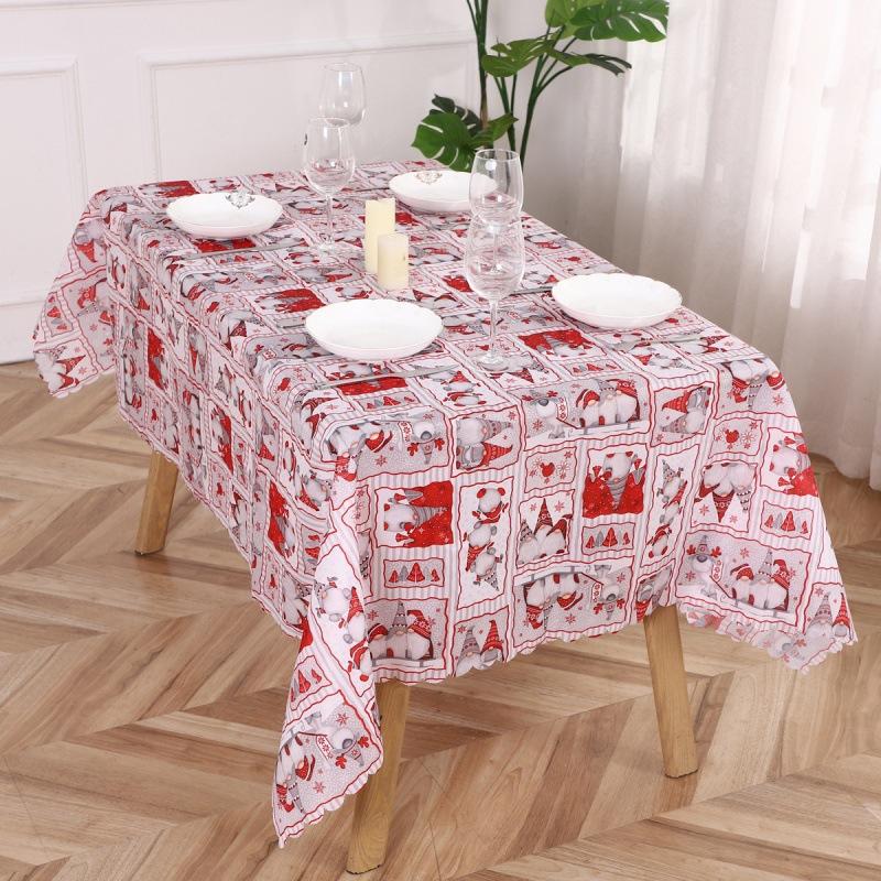 Christmas Table Runner - Rectangle Holiday Dining Table Decor, Printed Tablecloth for Xmas Party, Home Kitchen Decorations