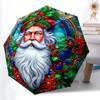 1pc Sturdy 8-Bone Auto Umbrella, Santa Claus Umbrella, Digital Printed, Foldable Umbrella for On-the-Go Outdoor Use