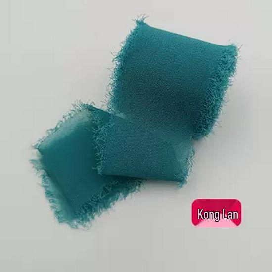 Hand-Torn Raw Edge Chiffon Ribbon Bouquet Streamer for Wedding Flowers