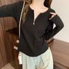 Plus Size Womens Curved Hem Slimming Long Sleeve T Shirt Casual Fall Winter Bottoming Top