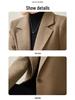 Women's Black Wool Coat - High-End, Thick, Mid-Length, Stylish for Autumn/Winter 2025