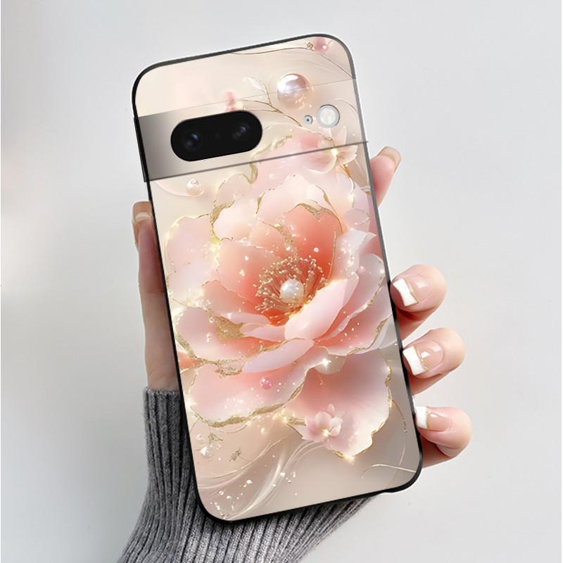 For Google Pixel 7 / Pixel 7 Pro Case Luxury Fashion Butterfly Flowers Black Soft TPU Silicone Back Cover Pixel7 7Pro Phone Case