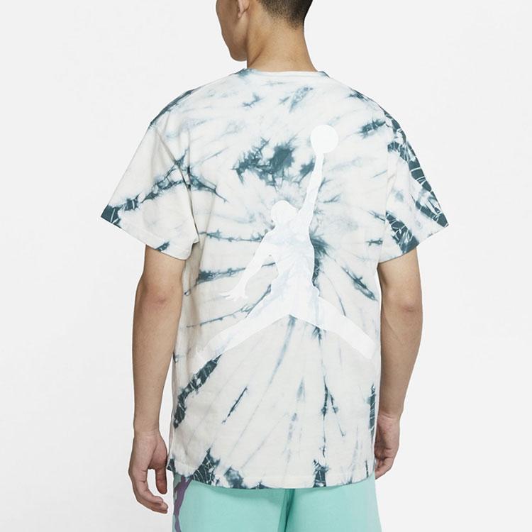 Air Jordan Tie-Dye Print Loose Knit Short Sleeve T-shirt Men Tops Pine-Green DQ3903-101