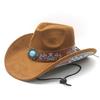 Elegante e Raffinato Cappello da Cowboy Western, Perfetto per Vacanze e Viaggi, Stile Etnico, Cappello Ricamato Jazz Tibetano
