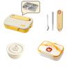 WORTHBUY Microwave 304 Stainless Steel Bento Lunch Box For Student 1500Ml Detachable Large Capacity Sealed Food Container Set