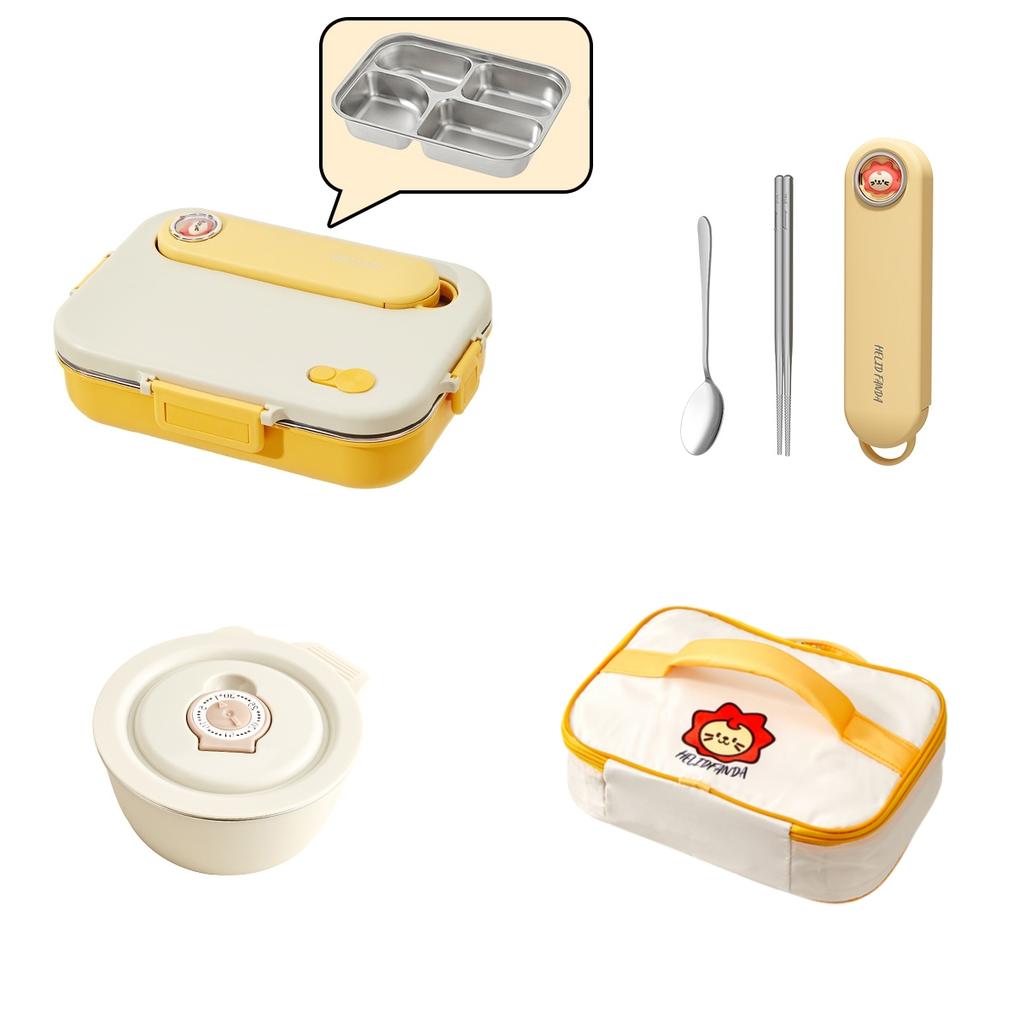 WORTHBUY Microwave 304 Stainless Steel Bento Lunch Box For Student 1500Ml Detachable Large Capacity Sealed Food Container Set