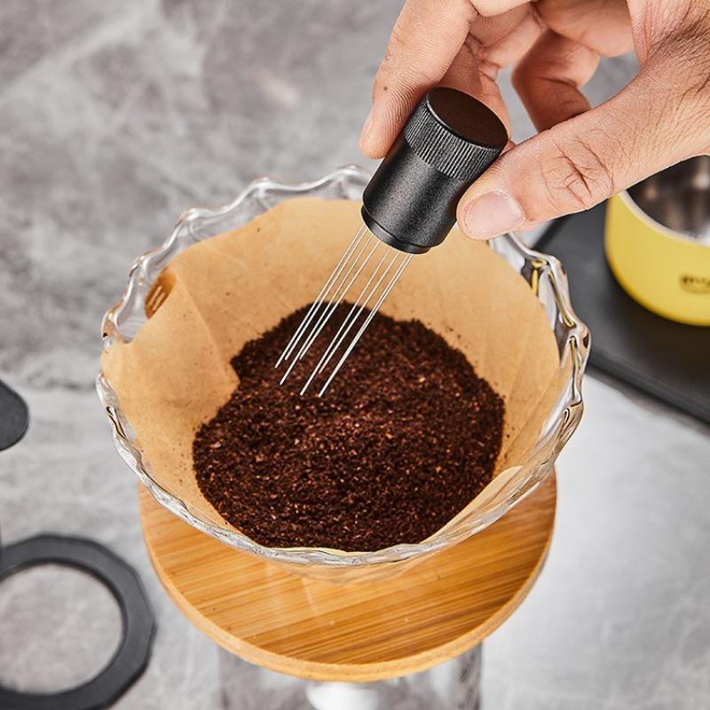 WDT Tool Coffee Stirrer Needle with 8 Needles Magnetic Absorption Stand Home/Barista Espresso Coffee Stirring Distribution Tool