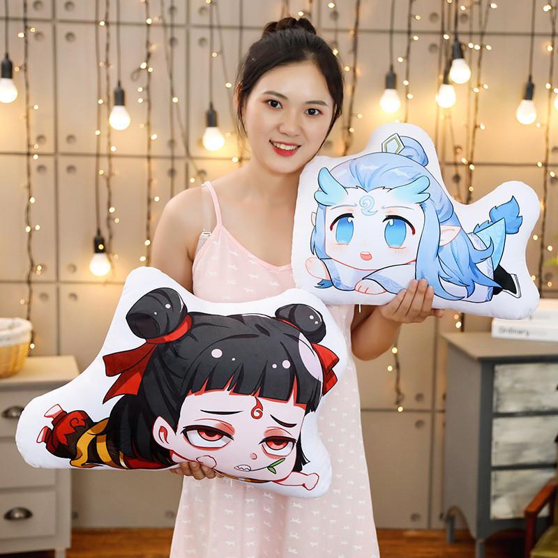 Ao Nezha Bing Plush Toy Pillows Cartoon Stuffed Doll Decorations Gifts Kids