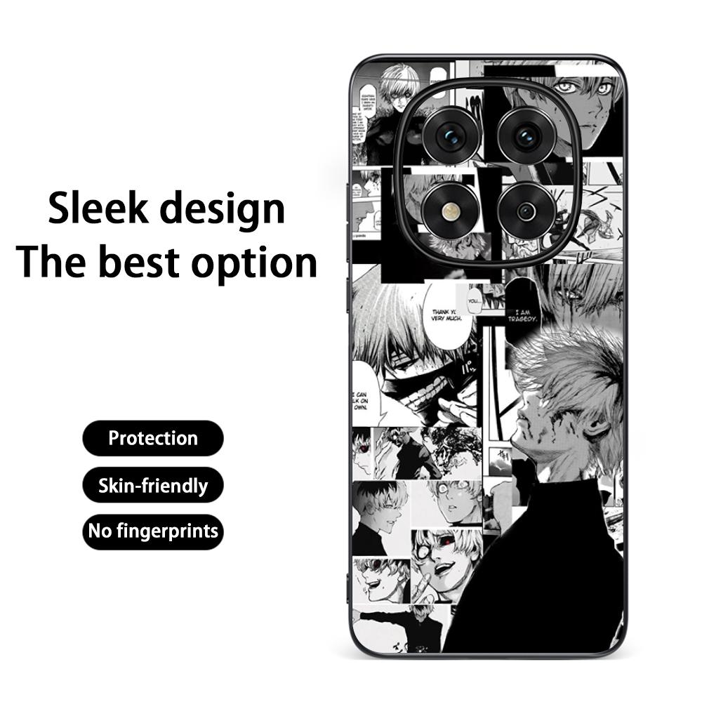 

Classic japan Anime Tokyo Ghoul kaneki Phone Case For Redmi Note 14 13 12 11 Pro Plus S 5G 14C A3 Soft Black Phone Cover Redmi Note14Pro5G