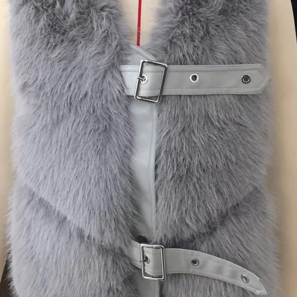 Imitation Fox Fur Autumn and Winter Vest Daughter Short Stitching Solid Color Jacket Waistcoat Fur Jacket Women