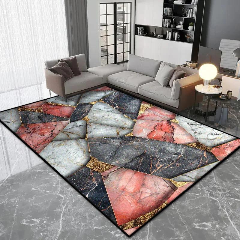 Nordic Geometric Style Carpet Living Room Luxury Decoration Bedroom Large Area Rugs Lounge Coffee Tables Non-slip Floor Mat Soft
