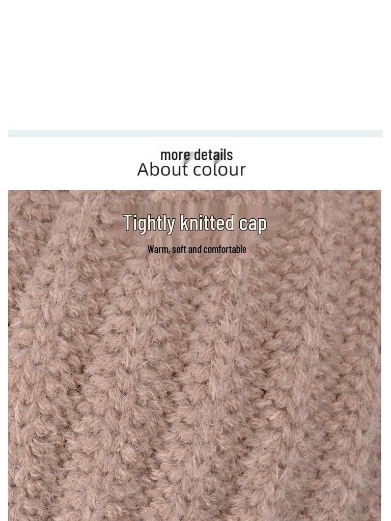 Women's Winter Knitted Hat with Scarf & Mask - Windproof, Plus Velvet, Warm Wool, Ideal for Cycling