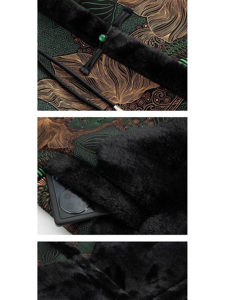 Warm Fur-Lined Cotton Coat for Middle-Aged and Elderly Women – Fashionable and Thickened for Winter