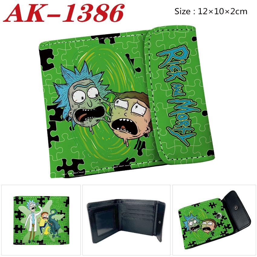 Rick und Morty Geldbörse PU-Leder Druckknopf Faltbar Anime Kartenhalter Tragbare Kurze Geldbörse
