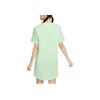 Nike Sportswear Essentials Loose Fit Solid Color Crew Neck Pullover Brand Logo Printed Short Sleeve Dress Women Dresses Steam-Green DV7883-376