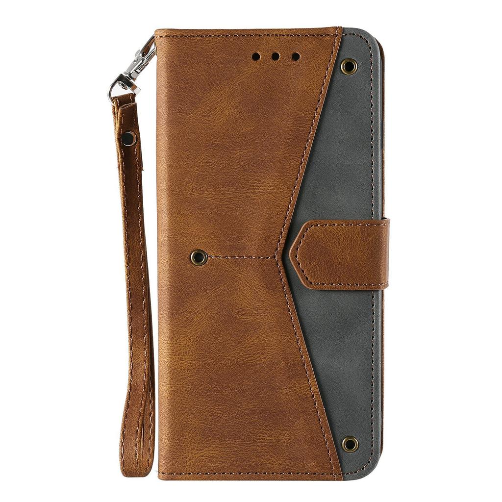 For Xiaomi Redmi 15 5G (Global) (169mm) Leather Case Splicing Stitching Wallet Phone Cover with Wrist Strap