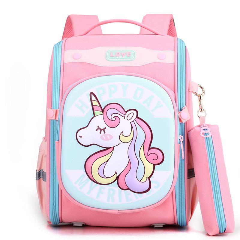 New Schoolbag for Girls  Primary School Students  Spine Protection  Burden Reduction and Breathable Children's Backpack