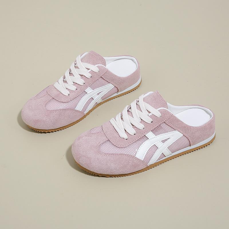Little White Shoes Children's Summer New Student Leisure Through the Net Versatile Lazy Half Slippers