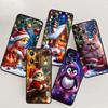 Christmas Cartoon Cat Art Phone Case For Xiaomi Redmi Note 15 14 13 12 12S 11E 11 11S Pro Plus 4G 5G Black Soft TPU