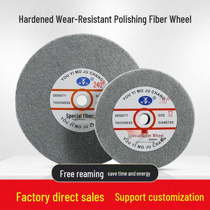 Nylon Fiber Polishing Wheel for Metal & Stainless Steel - Compatible with Electric Motor Grinders, Sizes 150/200/300