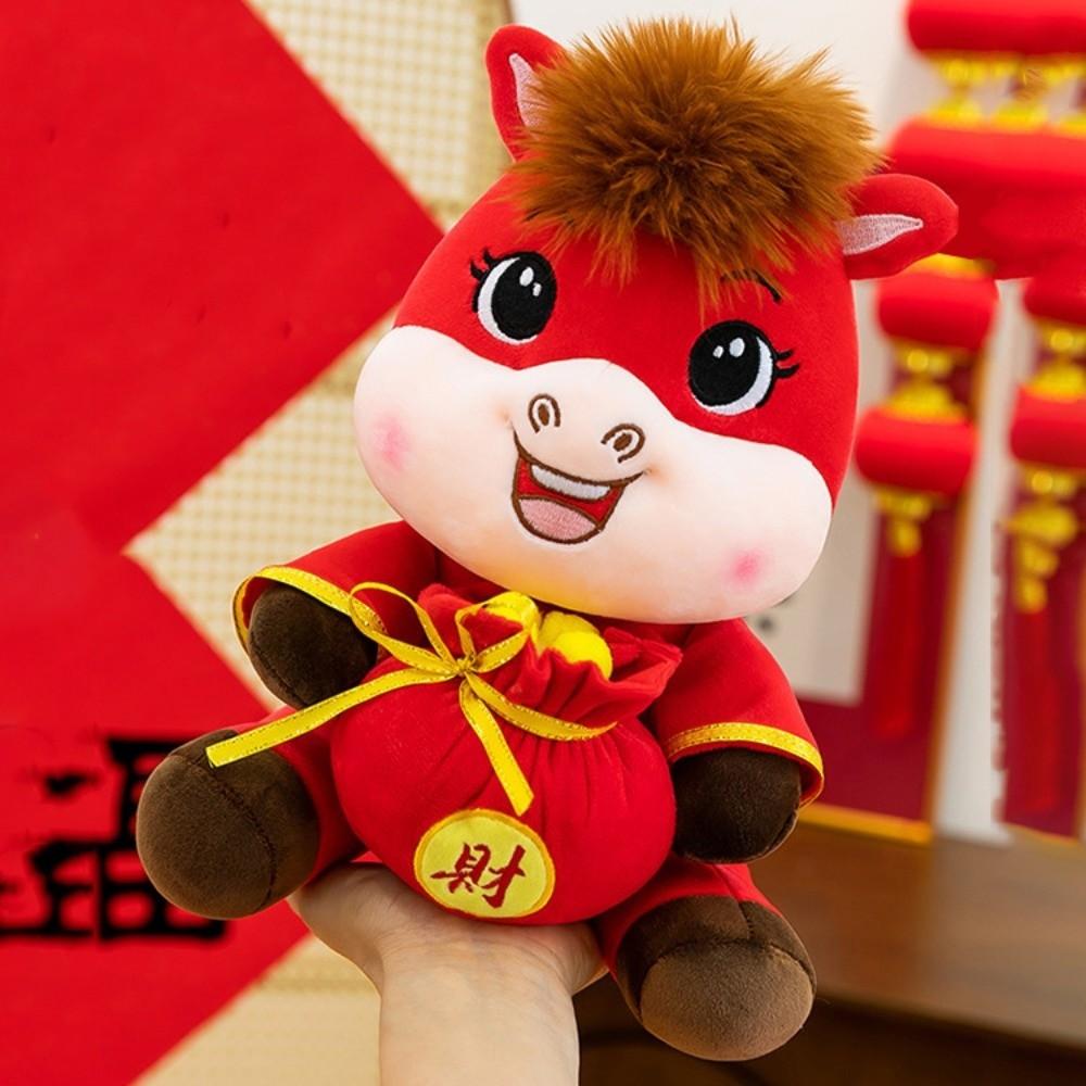 Mascot Dolls Stuffed Horse Toy Good Luck Zodiac Pony Figurine Horse Plush Doll  Chinese New Year