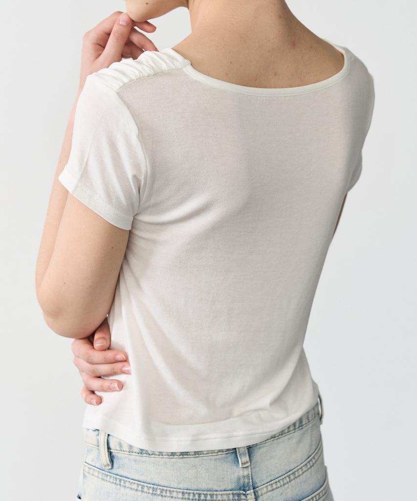 BIBYSEOB Twist Drape T-Shirt White [T62]