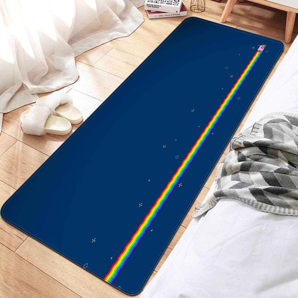 

Cartoon N-Nyan Cats Room Mats Cheaper Anti-slip Modern Living Room Balcony Printed Welcome Rug 40x60cm