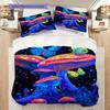 Mushroom Pattern Bedding Quilt Set Quilt Cover Pillowcase Home Decoration Birthday Gift (1 * duvet cover + 2 * pillowcase, without core)
