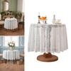 Stylish Floral Lace Round Tablecloth Table Cover Stains Resistant Fabric Multipurpose Use For Kitchen Office Wedding