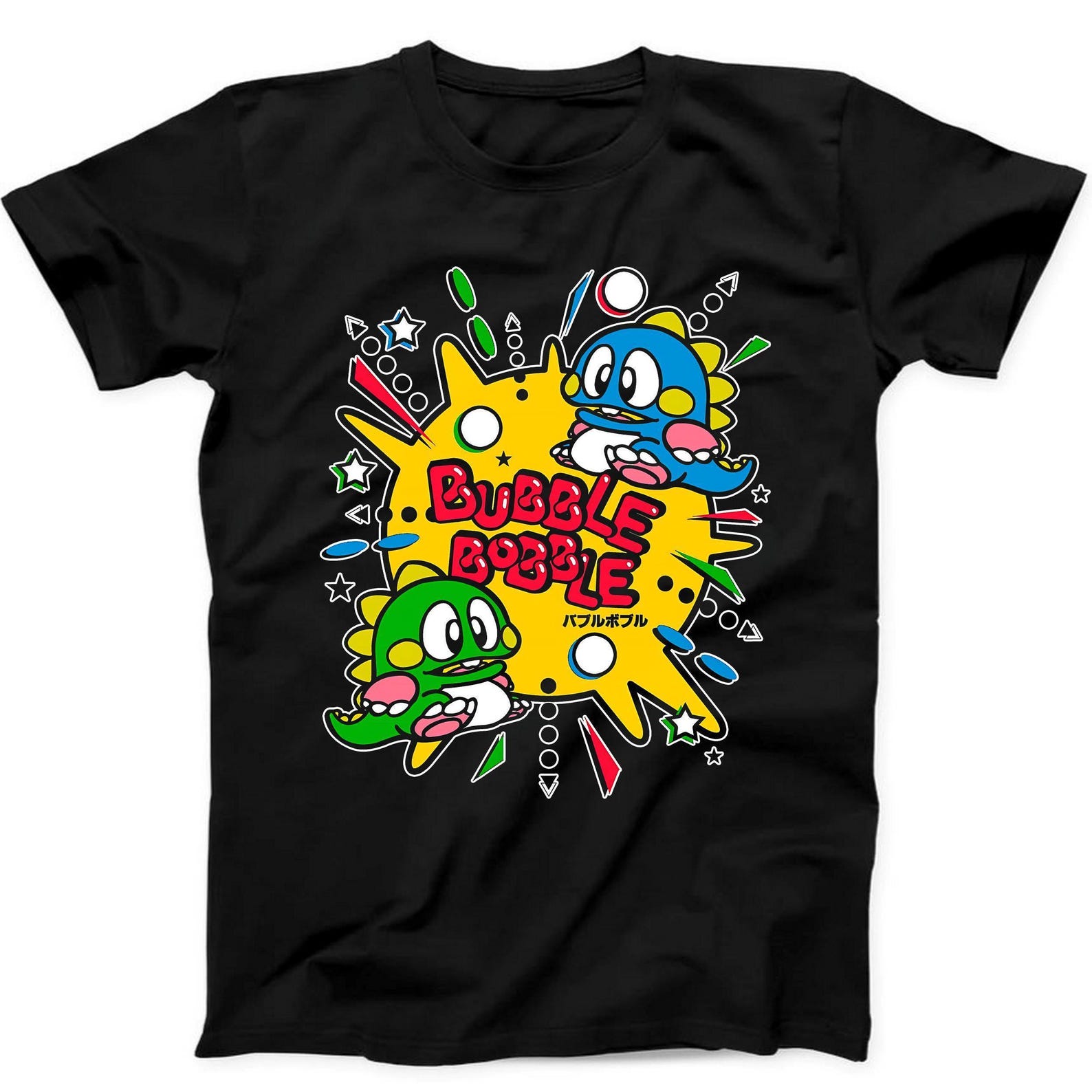 Bubble Bobble Gaming 80s Gamer Nerd Game Funny Gift Black T Shirt B418 M