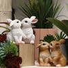 Waterproof Sculpture Resin Ornaments Cute Courtyard Accessories  for Patio Balcony Yard