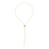 Women Y Necklace, with Pendant Tassel, Adjustable Gold Snake Bone Chain, Pull-Out Design Anti-Oxidation Alloy Jewelry