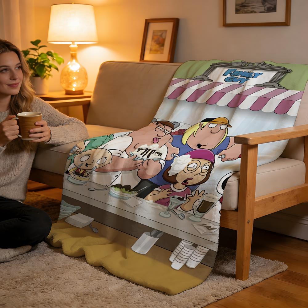 Throw High-Density Short Plush Blanket For Sofa Nap Air-Conditioned Room Soft Skin-Friendly F-Family Guy