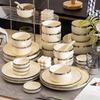 Mode Lanka Modern Silver Rim 2-Person Dinnerware Set