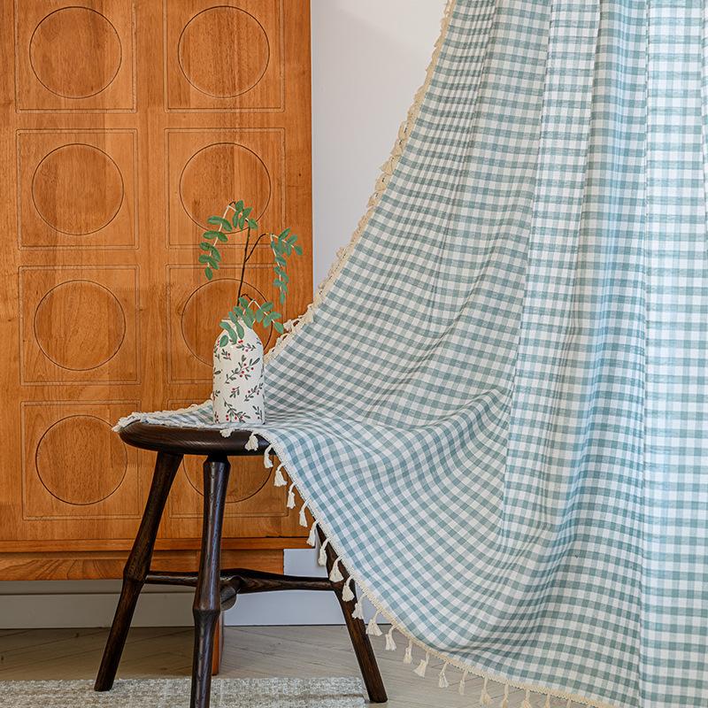 Japanese Style Linen Cotton Semi Blackout Curtains Short Curtain For Living Room Bedroom Kitchen Door Partition