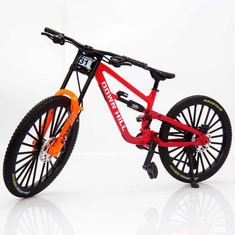 Simulated Alloy Mountain Bike Model with Dual Shock Absorption - Mini Bicycle Ornament