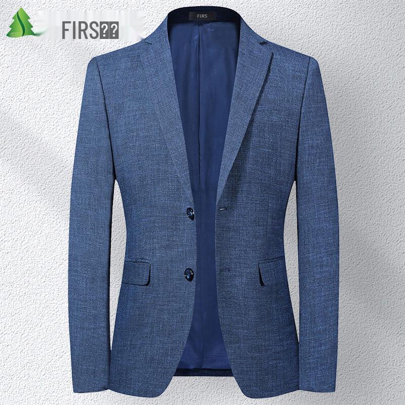 Мужской синий клетчатый пиджак FIRS в стиле business casual 44