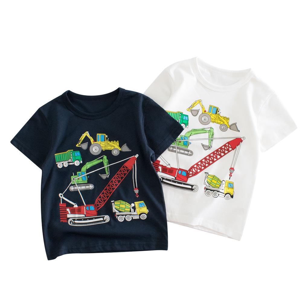 27KIDS Summer Boys' Excavator T-shirt - Short Sleeve Baby Boy Top