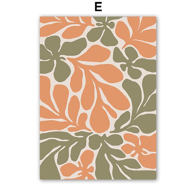 Retro Flowers Vase Leaves Gallery Anemone Wall Art Poster And Prints Plant Canvas Painting Wall Pictures For Living Room Decor