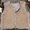 Warm Baby Vest 68 Sleeveless Jacket With Lamb Fur Beige