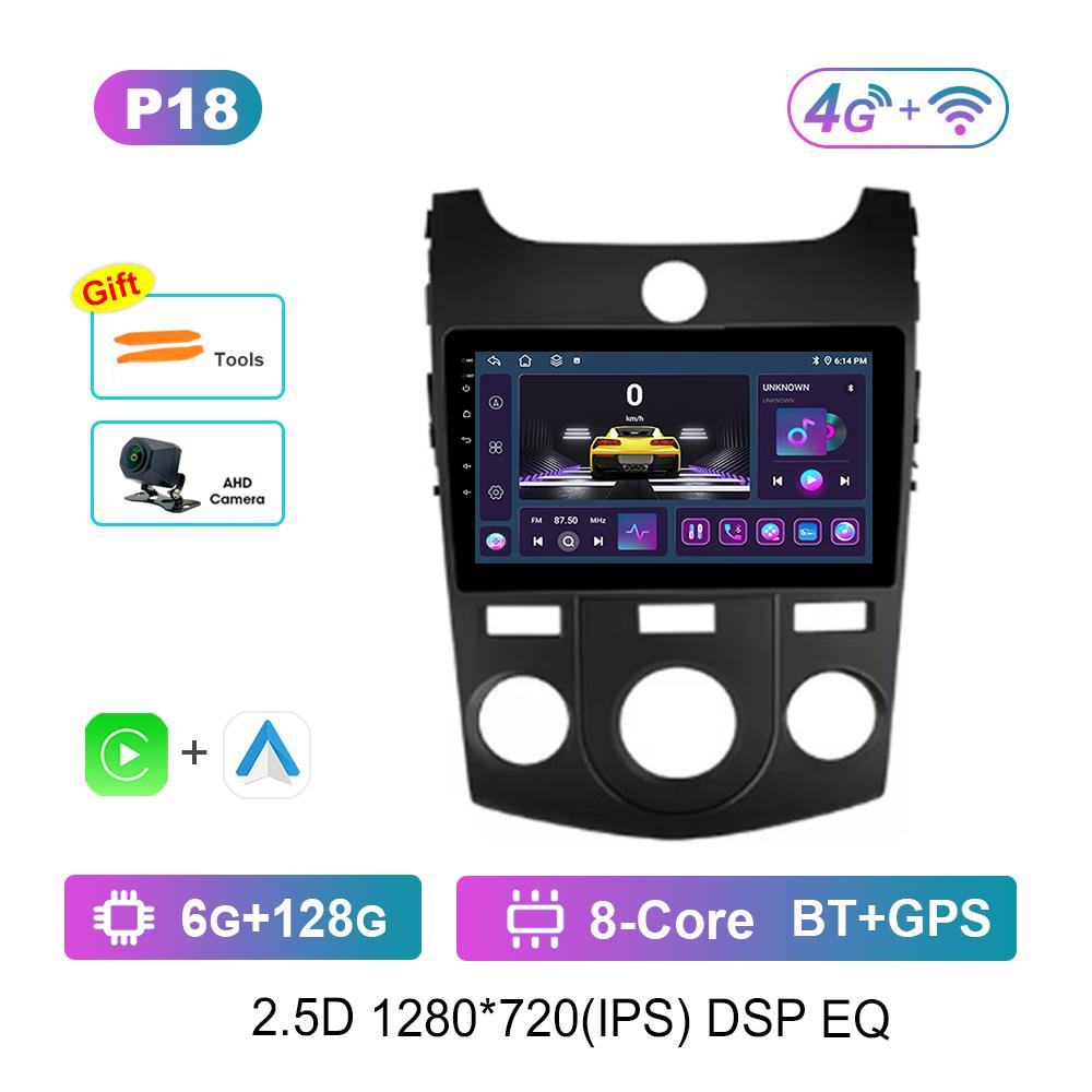 Android System 9 '' for KIA Cerato 2008 - 2014 Car Radio Multimedia Player Navi GPS WiFi IPS Screen 4G Head Unit Cooling Fan