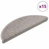 VidaXL Self-adhesive Stair Mats 15 Pcs 56x17x3 Cm Taupe 326859