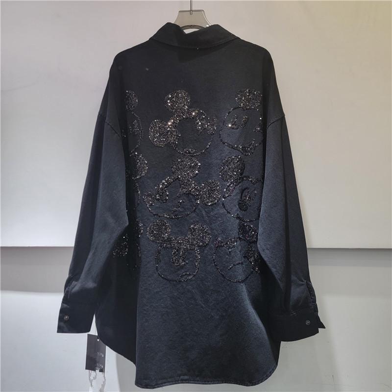 2026 Spring Women's European Style Irregular Top with Mickey Sequins