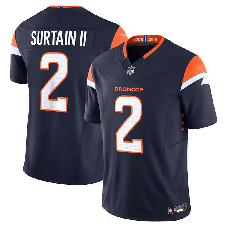 NFL Denver Broncos 2 Surtain II Herren Kurzarm Football Trikot - Mehrere Größen