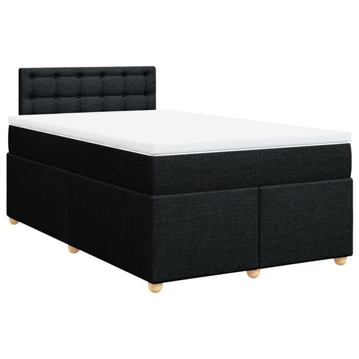 VidaXL Sommier à lattes de lit avec matelas noir 120x190 cm tissu 3288935
